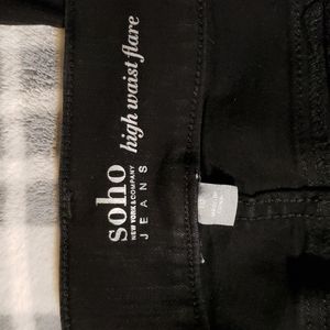 New York & Company, Soho Jeans,High Waist Flare, Black